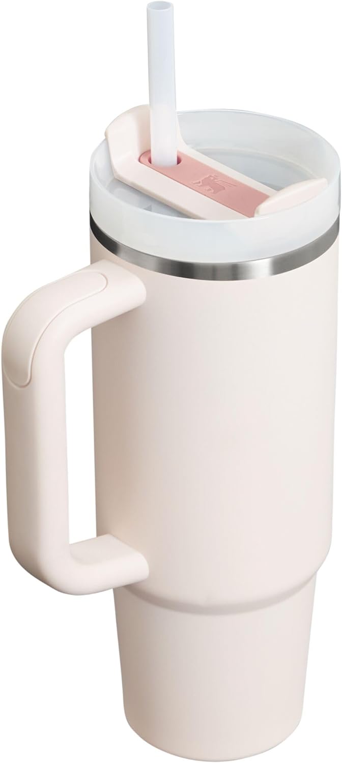 Stanley Quencher H2.0 FlowState Stainless Steel Vacuum Insulated Tumbler with Lid and Straw for Water, Iced Tea or Coffee, Smoothie and More, Rose Quartz 2.0, 30 OZ / 0.89 L