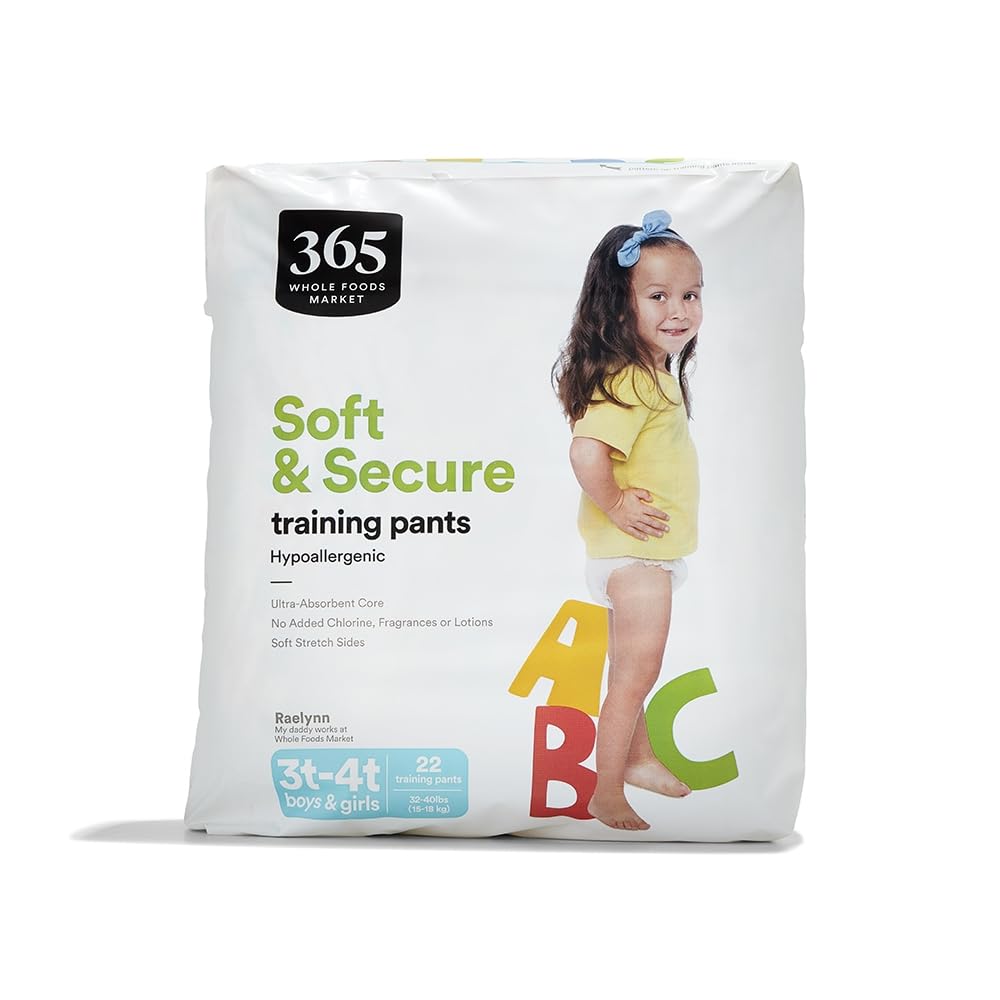 365 by Whole Foods Market, Soft & Secure 3T-4T Training Pants, Hypo-Allergenic, Ultra-Absorbent, 22 Count