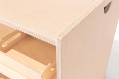 Lovevery, The Montessori Playshelf, 2-in-1 Storage Shelf Makes Toy Rotation and Storage Simple, 100% Birchwood Design