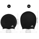 Dsane Extra Large Swimming Cap for Women and Men,Special Design Swim Cap for Very Long Thick Curly Hair&Dreadlocks Weaves Braids Afros Silicone Keep Your Hair Dry(Black/XL)