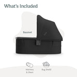 UPPAbaby Bassinet V3 - Compatible with Vista, Cruz, Ridge Strollers - Overnight Sleep Solution - Mattress, Sheet and Bug Shield Included - Jake (Charcoal/Carbon Frame)