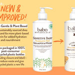 Babo Botanicals Fragrance-Free 2-in-1 Baby Shampoo & Wash - Shea Butter, Calendula & Aloe - EWG Verified, Cruelty-Free, Vegan - Pediatrician Tested - 16 Fl Oz