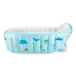 PandaEar Baby Inflatable Bathtub, Portable Travel Baby Infant Bath Tub Toddler Bathtub with Air Pump, Foldable Non-Slip Shower Basin Mini Air Swimming Pool for Newborn (Whale Blue)