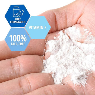 White Rain Baby Powder for Sensitive Skin Pure Cornstarch BPA Paraben and Talc Free with Vitamin E (2-10oz Bottles)