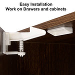 20 Pack Cabinet Locks Child Safety Latches - Vmaisi Baby Proofing Cabinets Drawers Lock - Upgraded Stronger Adhesive Easy Installation - No Drilling