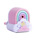 GZBABY Manual Pencil Sharpener, Hand Crank Pencil Sharpeners with Adjustable Nib Thickness, Cute Rainbow Shape (Pink)