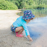green sprouts Girls' Snap Reusable Absorbent Swimsuit Diaper, Navy Flamingos, 18 M