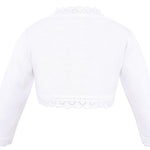 Lilax Baby Girls' Knit Long Sleeve Button Closure Bolero Cardigan Shrug 3-6 Months White