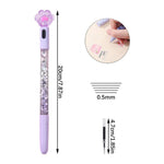 8 Pcs Cute Pens Kawaii Pens Fun Pen, 0.5mm Cat Paw Shiny Luminous Ballpoint Pen, Korean Japanese Stationery School Supplies for Teen Girls Women, Black Writing