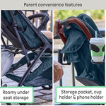 Ingenuity 3Dquickclose CS+ Compact Fold Stroller – Lightweight Stroller with Oversized Canopy, Extra-Large Storage and Compact Fold