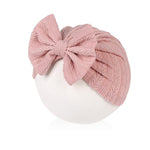 QandSweet 0-24 Months Newborn Girls' Hats Cotton and Linen Cap Infant Big Bow Hat Baby Shower (6 Pack)