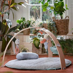 Ingenuity Cozy Spot Reversible Duvet Activity Gym & Play Mat with Wooden Toy bar - Loamy, Newborn and up