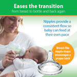 Dr. Brown's Natural Flow Anti-Colic Options+ Wide-Neck Glass Baby Bottle 9 oz/270 mL,with Level 1 Slow Flow Nipple,1 Pack,0m+