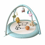 Baby Play Gym Mat,Tummy Time Mat - 100% Cotton Soft Playmat with 6 Detachable Toys for Tummy Time,Machine Washable,Sensory Development Gift,Little Fox
