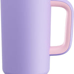 40 oz Tumbler with Handle and Straw: Stainless Steel Insulated Tumbler Keeps Cold for 24 Hours, Leakproof Travel Cup Fits in Cup Holder and BPA-Free, Cotton Candy