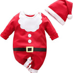 Hifot My First Christmas Baby Girl Boy Romper Newborn Clothes Long Sleeve Jumpsuit + Hat Infant Outfits Set