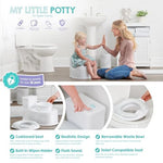 Regalo 2-in-1 Potty Training and Transition Potty with Flushing Sound, Removable Seat, Bonus Kit, Oversized Foam Soft Seat, and Wipe Storage, White