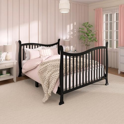Dream On Me Violet 7 in 1 Convertible Life Style Crib in Black, Greenguard Gold Certified 58x29x39 Inch (Pack of 1)