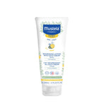 Mustela nourishing lotion with cold cream on a white background