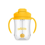 Dr. Brown's Milestones Baby's First Straw Cup, Training Cup with Weighted Straw, 9oz/270mL, Vintage Yellow, BPA Free, 6m+