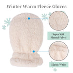 Zsedrut 1 Pairs Kids Winter Glove Fleece Lined Baby Girl Mittens Warm Toddler Boys Gloves (White, S)