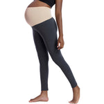 Motherhood Maternity Women's Essential Stretch Full Length Secret Fit Over The Belly Pregnancy Legging, Charcoal, Medium