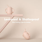 Cuddle Campus Pack of 2 Silicone Baby Training Cup, Shatterproof Toddler Sippy Cups with Straw, Open Cup for Baby, 6+ Months 4 Oz