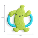 Itzy Ritzy Pickle-Shaped Baby Teether with Handles – Silicone Teether for Babies with Easy-Grab Handles and Textured, Teethable Surfaces – Baby Teething Toy for 3 Months & Up (Pickle)