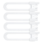 Vmaisi Baby Sliding Cabinet Locks - 4 Pack Adjustable U Shaped Child Safety Locks,Childproof Latches for Kitchen Bathroom Storage Cupboards Doors, Handles and Knobs White (4)