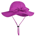 Baby Girl Sun Hat with UPF 50+ Outdoor Adjustable Beach Hat with Wide Brim Bucket Hats (12-24 Months, Purple)