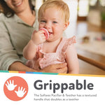 Nuby Silicone Softees Pacifier and Teethers - (5-Pack) Silicone Baby Pacifiers and Teethers - 0+ Months - Assorted Pastel Colors