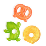 Itzy Ritzy Water-Filled Teethers - Cold Cutie Coolers Textured On Both Sides to Massage Sore Gums & Emerging Teeth - Can Be Chilled in Refrigerator, Set of 3 Silly Foods Teethers