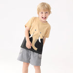 GFQLONG Toddler Baby Boys 3 Pack Crewneck Cotton Short Sleeve T-Shirt, Baby Summer Cute Cartoon Print Tees Shirts,Elephant,1-2T