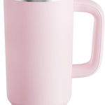 40 oz Tumbler with Handle and Straw: Stainless Steel Insulated Tumbler Keeps Cold for 24 Hours, Leakproof Travel Cup Fits in Cup Holder and BPA-Free, Cotton Candy