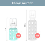 Lifefactory Glass Baby Bottle with Protective Silicone Sleeve and Stage 1 Nipple Mint 4 Oz 1 Count (Pack of 1) (LF110013C4)