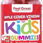 Organic Kids Apple Cider Vinegar Gummies by Feel Great Vitamins | Rich in Digestive Enzymes & Natural Antioxidants for Gut Health | Kids Gummy Supports Healthy Nutrient Absorption | 60 Day Supply