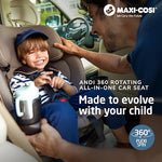 Maxi-Cosi Andi 360 Rotating All-in-One Baby Convertible Car Seat, Rear Facing, Forward Facing Infant Toddler Booster, Easy Rotation, Tension System, Harness Adjust, Caspian Caviar
