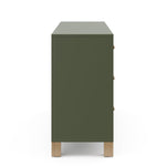 Storkcraft California 6-Drawer Double Dresser (Olive with Driftwood) - GREENGUARD Gold Certified, Interlocking Drawer System, Dresser Drawer Organizer for Kids Bedroom