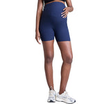 Motherhood Maternity Women's Over The Belly Ribbed Biker Pregnancy Workout Shorts, Navy Blazer, Large