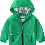 Volunboy Toddler Boys Windbreaker Casual Outerwear Kids Lightweight Zip Hooded Jacket Baby Cute Dust Coat
