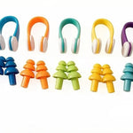 Waterproof Silicone Swim Ear Plugs with Nose Clip, 5 Pairs Reusable Earplugs for Adults Kids, Ideal for Swimming, Showering, Surfing, Diving - Ear Protection Against Water