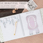 Baby Memory Book First 5 Years - Keepsake Monthly Milestone Journal for Boy or Girl - Pregnancy Gift for Baby Shower - Gender Neutral Record Book with Gift Box - Personalize Cover with Baby Photo