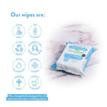 Simpleaf Flushable Wet Wipes Unscented | Eco-Friendly, Paraben & Alcohol Free | Hypoallergenic & Safe for Sensitive Skin | Soothing Aloe Formula | (6 x 25 Counts Convenient Pack) 150 Counts Total
