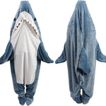 Shark Blanket Hoodie Onesie for Adult & Kid, Wearable Shark Sleeping Bag, Soft Cozy Onesie Costume