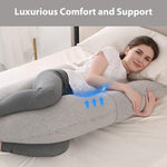 Elehealthy Pregnancy Pillow Maternity Pillow for Side Sleeping Soft Pregnancy Body Pillow for Pregnant Women, Maternity Pillow with Detachable and Adjustable Pillow Cover