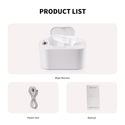 Baby Wipe Warmer and Baby Wet Wipes Dispenser, 5 Modes of Temperature Heating Control Portable Diaper Wipes Warmer for Newborn Baby, Baby Shower Gifts White