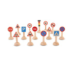 PlanToys® Traffic Signs & Lights Wooden Montessori Imaginative Play Set | Early Language, Social Skills and Real-World Awareness Activity | Eco Friendly Road Sign Learning Set for Meaningful Play