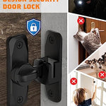 90/180 Degree Barn Door Lock, Small Flip Gate Latches Hardware, Door Security Sliding Door Latch Lock fo Cabinets, Barn Door, Bathroom, Gardenr Doors (Black-2Pcs)