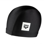 Arena Unix II Classic Fabric Swim Cap Lightweight Textile Swimming Cap Headcover for Men and Women Fitness Swimming, Black, One Size