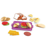 Learning Resources New Sprouts Super Sandwich Set - 29 Pieces, Ages 18+ Months, Pretend Play Food Set, Toddler Picnic and Kitchen Toys